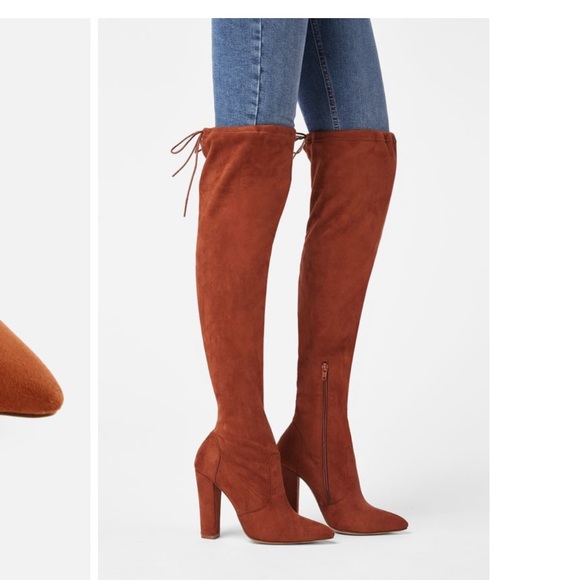 JustFab Faux Suede, Stretch Over The Knee Boot **IN BLACK** (Size 8) - Picture 3 of 6